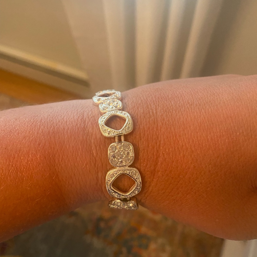 Set of 2 silver rhinestone bracelets